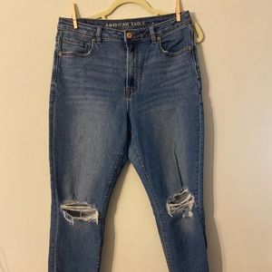 Dark Blue America Eagle Mom Jean